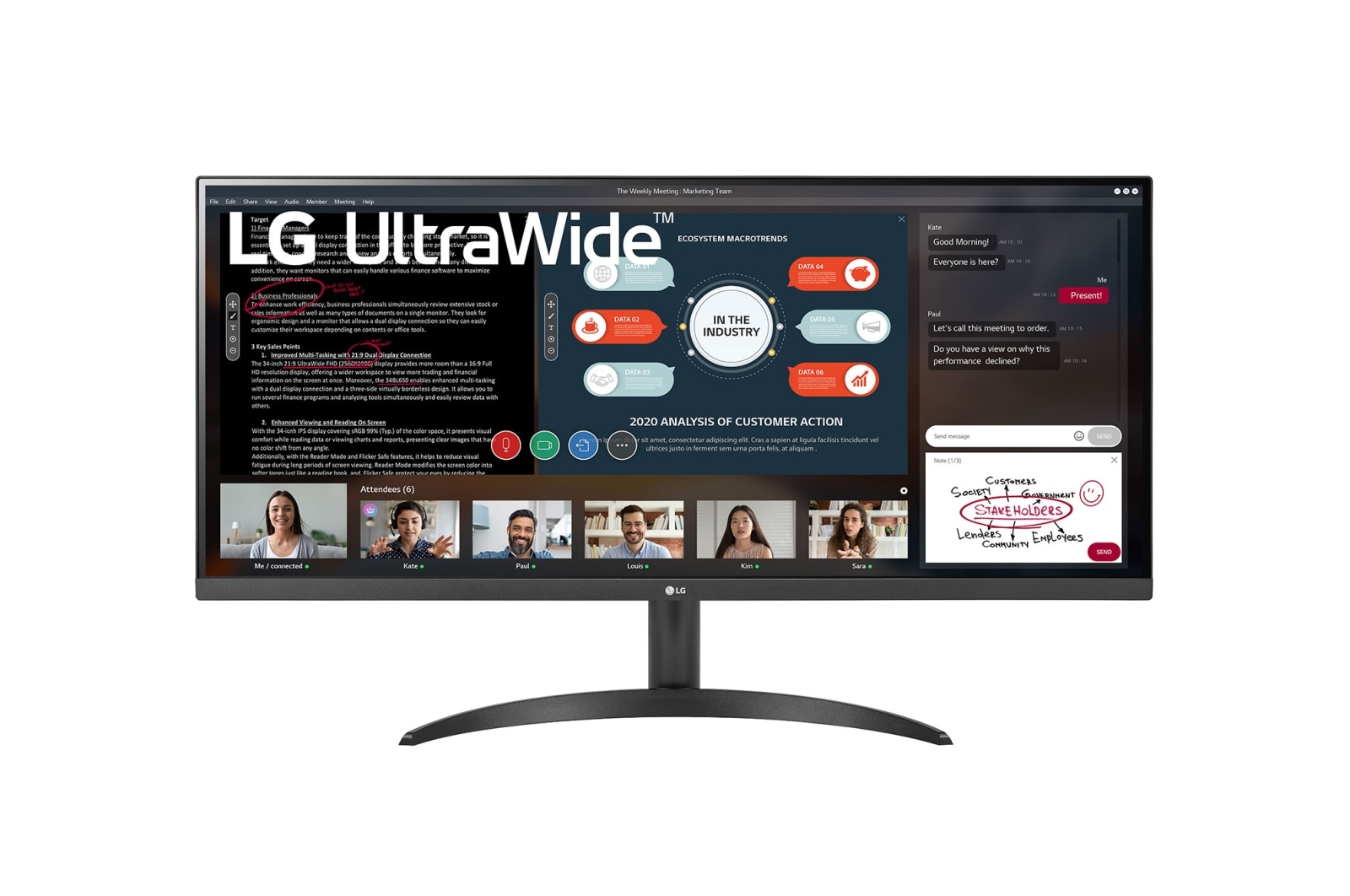 

Монитор 34" LG UltraWide 34WP500-B IPS, 2560x1080 (21:9), 250кд/м2, 5 мс, 178°/178°, FreeSync, HDMI, черный (34WP500-B.ARUZ), 34WP500-B