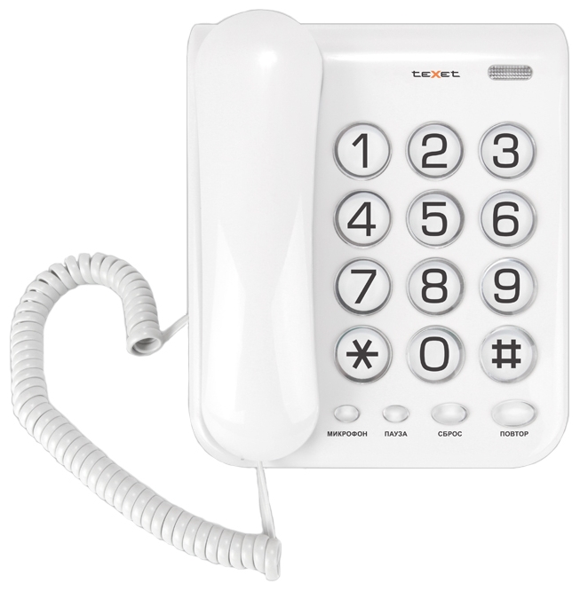 Проводной телефон teXet TX-262, светло-серый