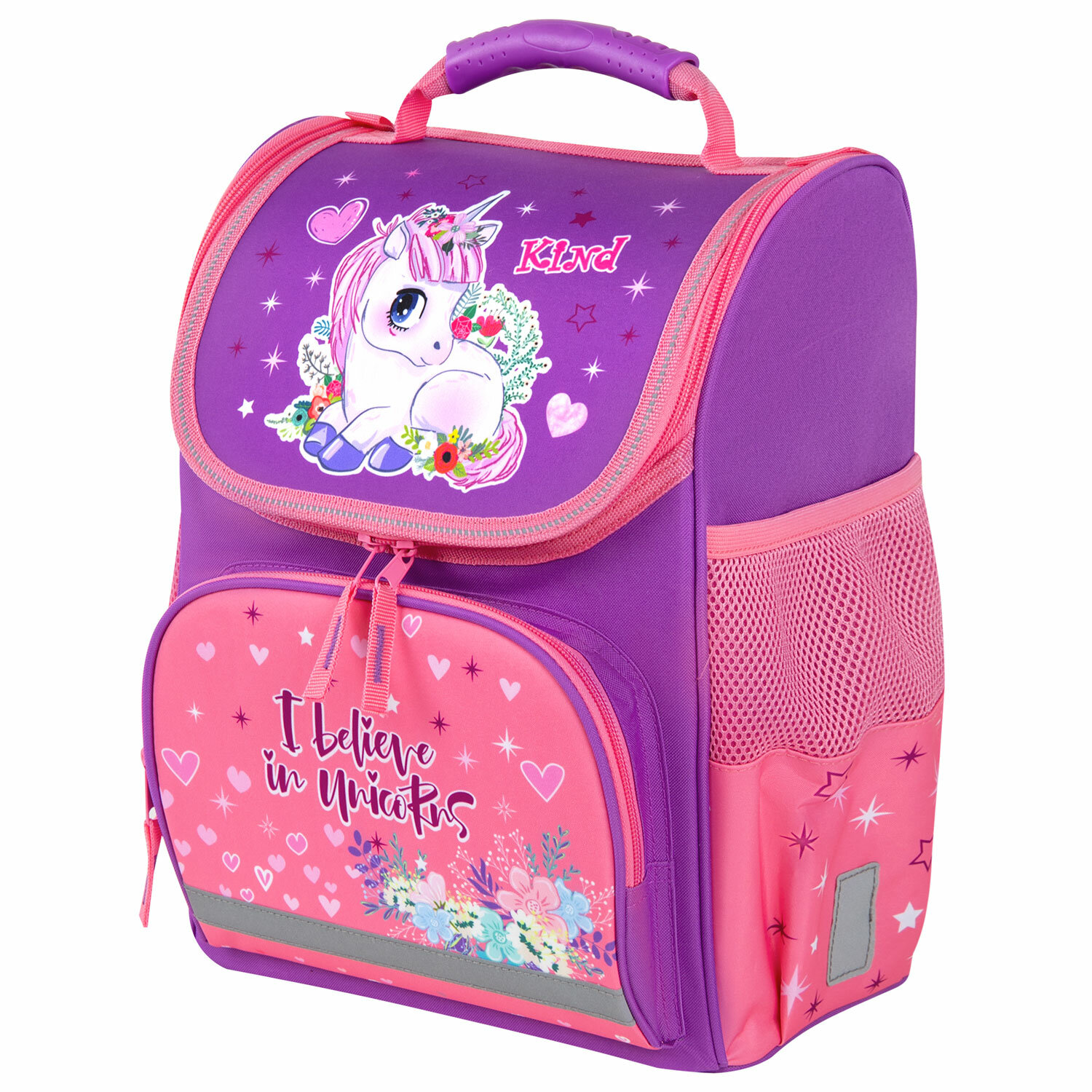 

Ранец ПИФАГОР BASIC Happy unicorn, анатомическая, вентилируемая, формоустойчивая спинка, 1 отделение, сиреневый\розовый (271372)