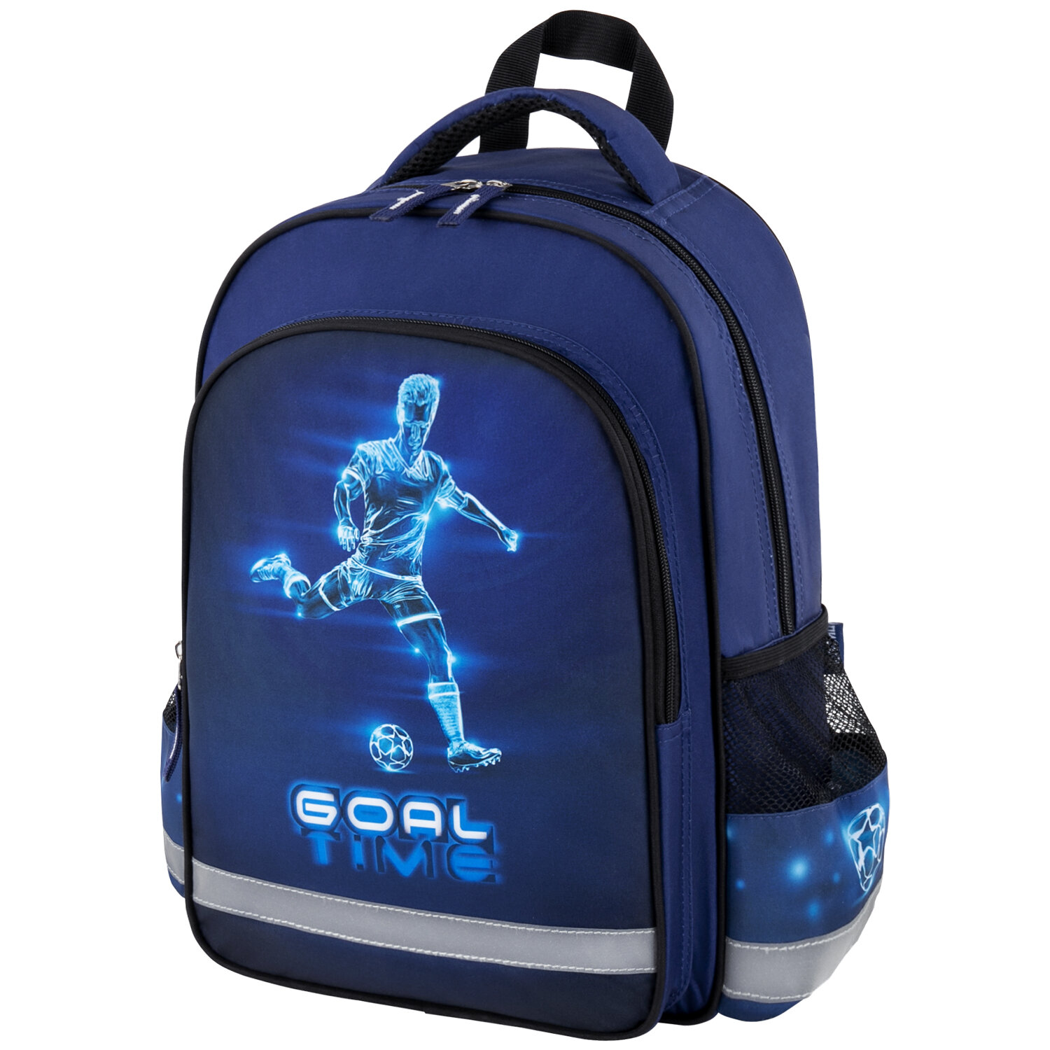 

Рюкзак ПИФАГОР SCHOOL Goal, формоустойчивая, 1 отделение, темно-синий (271411)