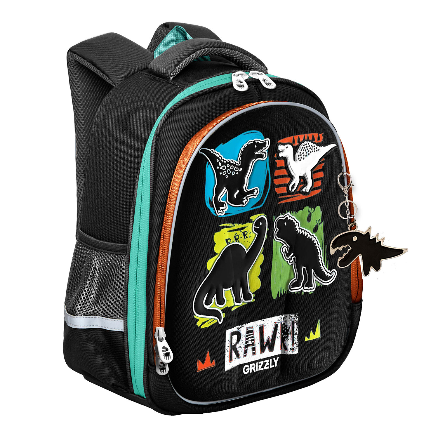 

Ранец GRIZZLY RAZ DINO, анатомическая, вентилируемая спинка, 2 отделения, черный (RAz-387-6/1)