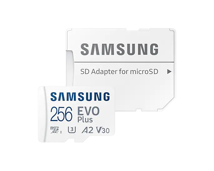 

Карта памяти 256Gb microSDXC Samsung EVO Plus Class 10 UHS-I U3 V30 A2 + адаптер (MB-MC256KA/ПИ), MB-MC256KA/ПИ