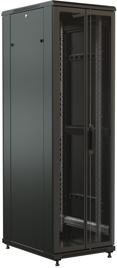 Шкаф телекоммуникационный напольный 32U 600x800 мм, перфорация/металл, черный, разборный, WRline WR-TT-3268-DD-RAL9004 (WR-TT-3268-DD-RAL9004)