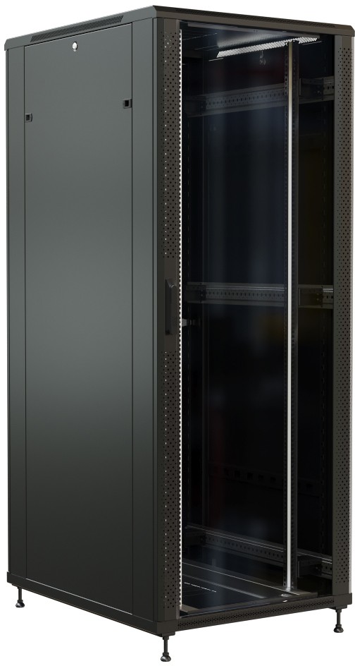 Шкаф телекоммуникационный напольный 32U 800x1000 мм, стекло/металл, черный, разборный, WRline WR-TT-3281-AS-RAL9004 (WR-TT-3281-AS-RAL9004)