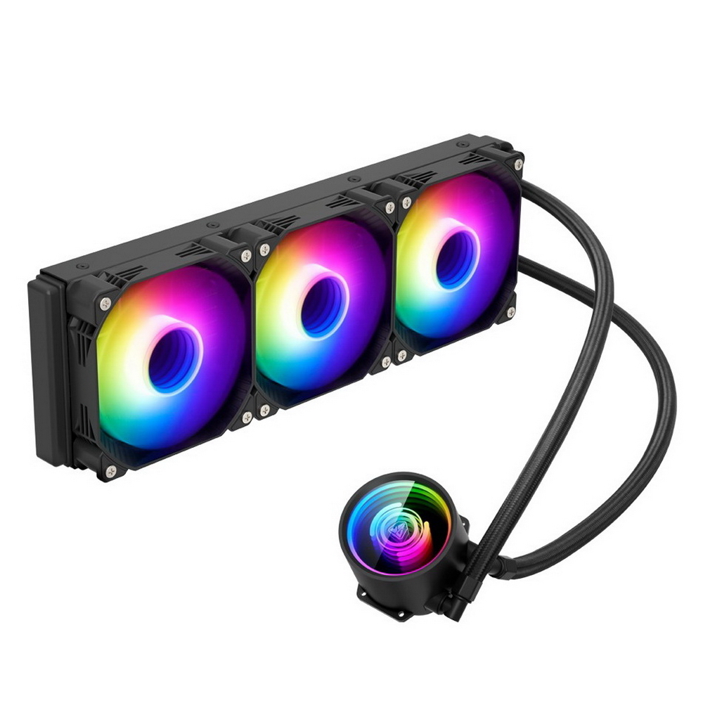 

Жидкостное охлаждение Segotep BeIced II 360 black для Socket 115x/2066/2011/2011-3/1200/1700/AM5/AM4, 280 Вт, 3x12 см, ARGB, BeIced II 360 black