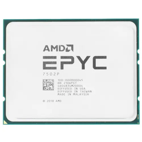 

Процессор AMD Epyc-7502P, 2500MHz, 32C/64T, 128Mb, TDP-180 Вт, SP3, tray (100-000000045/L), 7502P