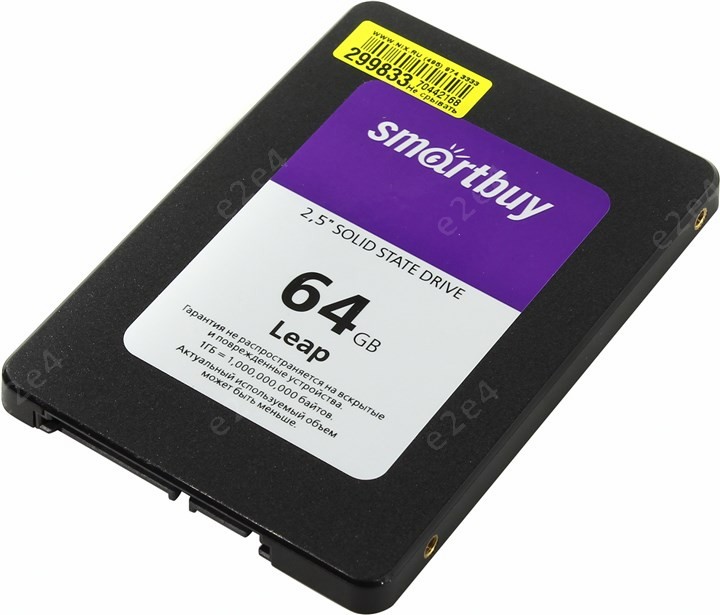 Твердотельный накопитель (SSD) SmartBuy 64Gb Leap, 2.5", SATA3 (SB064GB-LP-25SAT3) б/у, следы монтажа