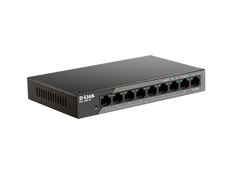 

Коммутатор D-Link DSS-100E-9P, кол-во портов: 8x100 Мбит/с, кол-во SFP/uplink: RJ-45 1x1 Гбит/с, PoE: 8x30 Вт (макс. 92 Вт) (DSS-100E-9P/B1A), DSS-100E-9P