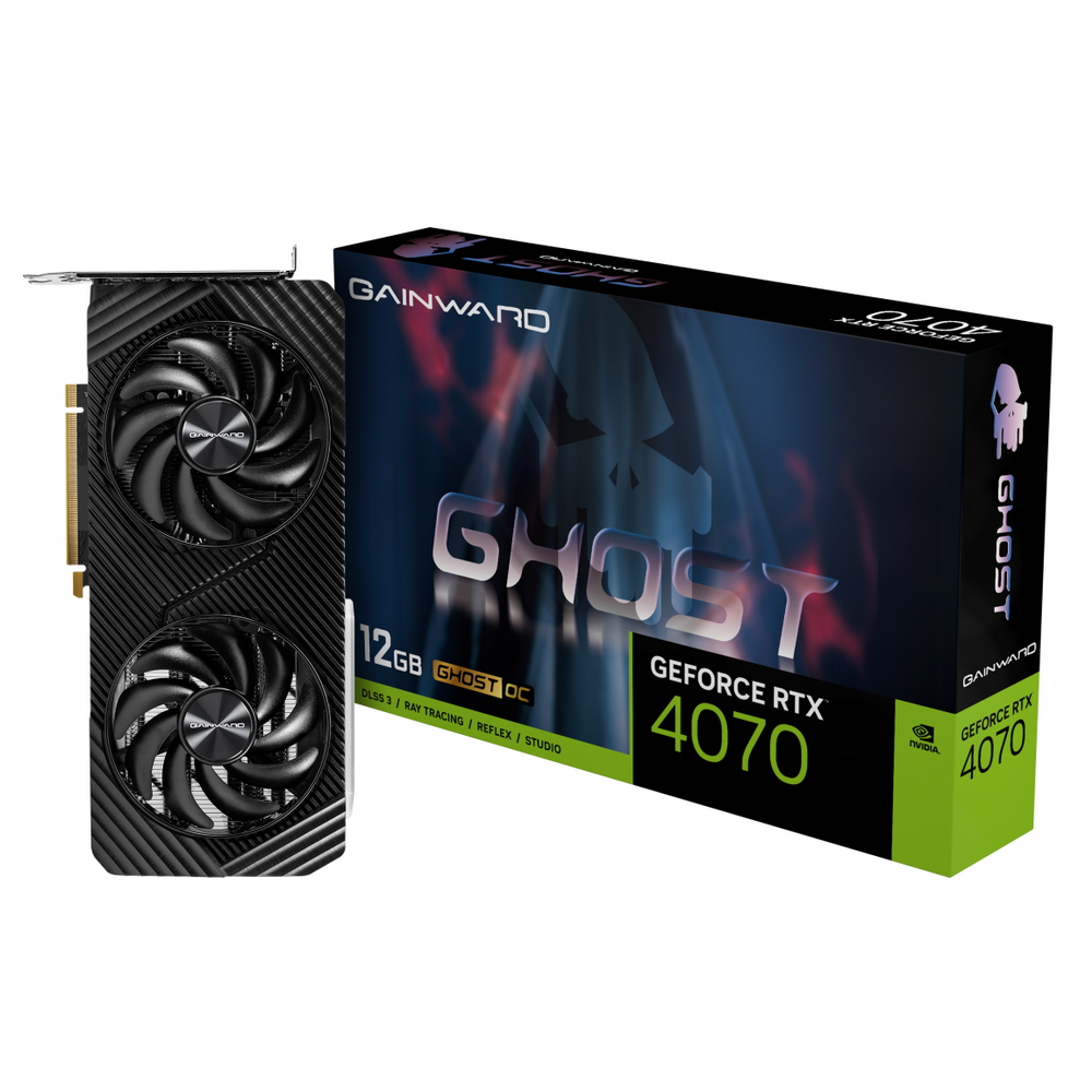 

Видеокарта GAINWARD NVIDIA GeForce RTX 4070 GHOST OC, 12Gb DDR6X, 192 бит, PCI-E, HDMI, 3DP, Retail (NED4070S19K9-1047B), GHOST OC