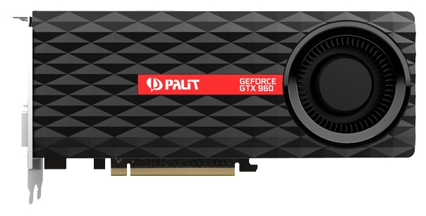 Видеокарта Palit GeForce GTX 960 2Gb DDR5, 128bit, PCI-E, 2DVI, HDMI, DP, Retail (PA-GTX 960-OC-2G/NE5X960S1041-2061F)
