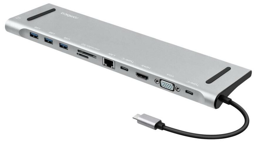 USB-концентратор Rombica OPTIMA TC-00260, 3xUSB 3.0, 1xUSB-C, серный + 1xHDMI (1370119)