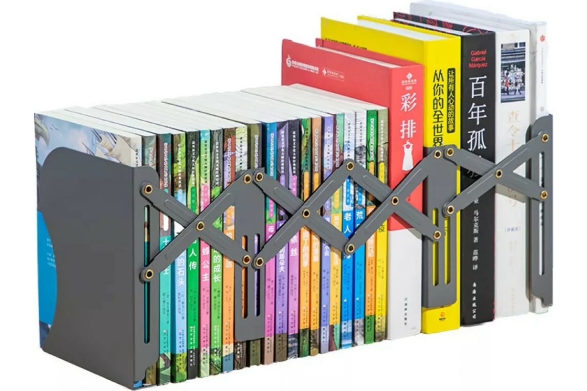 Подставка-ограничитель для книг Deli 78630, серый