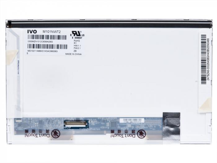 

Матрица 10.1" 1024х600, глянцевая для Asus/Acer/Dell/HP/Lenovo/Samsung/Toshiba/DNS/Packard Bell/eMachines/Chi Mei (M101NWT2 R1)