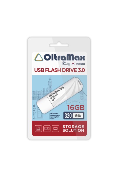 

Флешка 16Gb USB 3.0 OltraMax 320, белый (OM-16GB-320-White), 0
