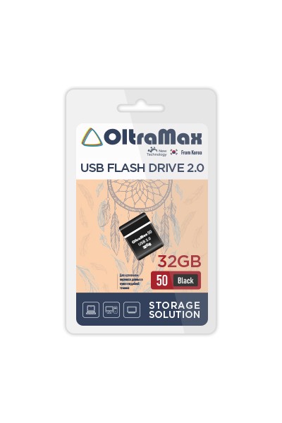 

Флешка 32Gb USB 2.0 OltraMax 50, черный (OM-32GB-50-Black), 0