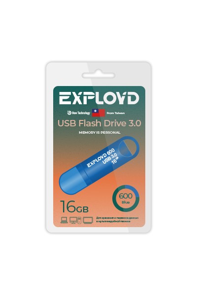 

Флешка 16Gb USB 3.0 EXPLOYD 600, синий (EX-16GB-600-Blue), 0