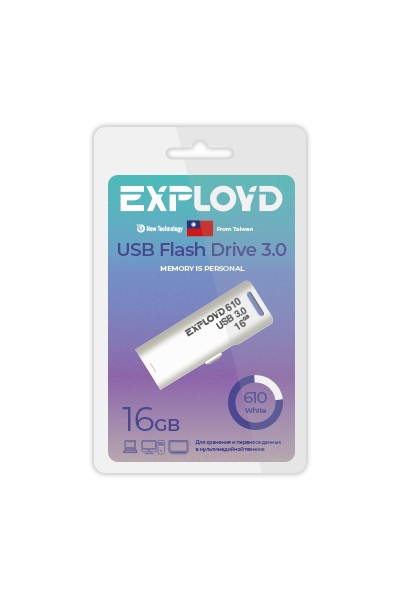 

Флешка 16Gb USB 3.0 EXPLOYD 610, белый (EX-16GB-610-White), 0