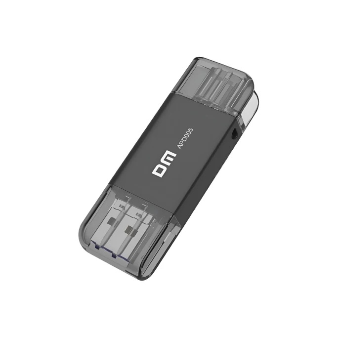 

Флешка 128Gb USB 2.0/USB Type-C/Lightning DM 3 in 1 APD005, черный (APD005-3 in 1 128Gb), APD005