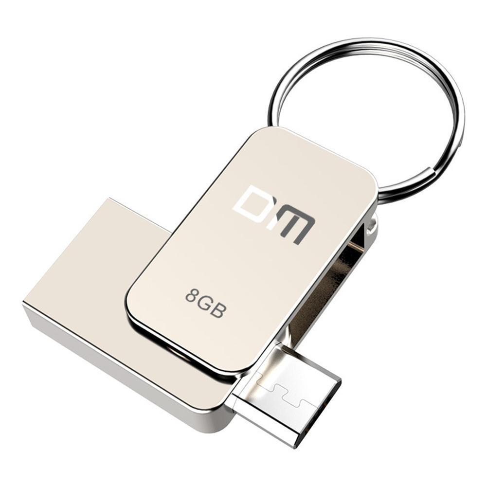 Флешка 8Gb USB 2.0/microUSB DM PD020, золотистый (PD020(USB2.0) 8Gb)