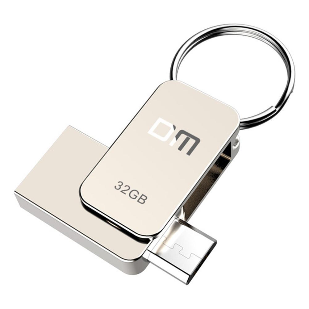 Флешка 32Gb USB 2.0/microUSB DM PD020, золотистый (PD020(USB2.0) 32Gb)