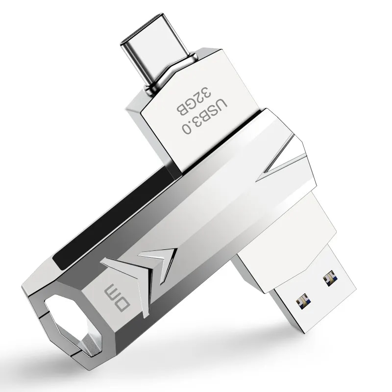 

Флешка 32Gb USB 3.1/USB Type-C DM PD098, серебристый (PD098 32Gb)