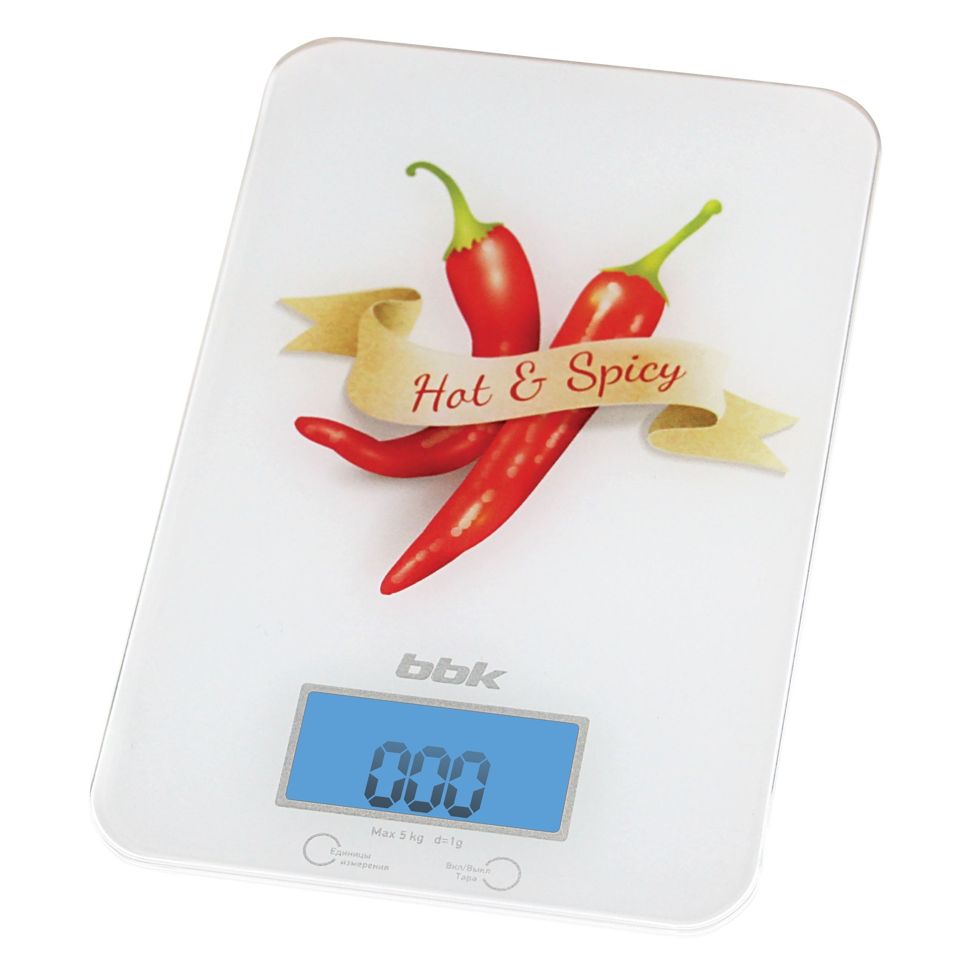 Кухонные весы электронные BBK KS106G 5 кг, белый/красный (KS106G), цвет белый/красный - фото 1