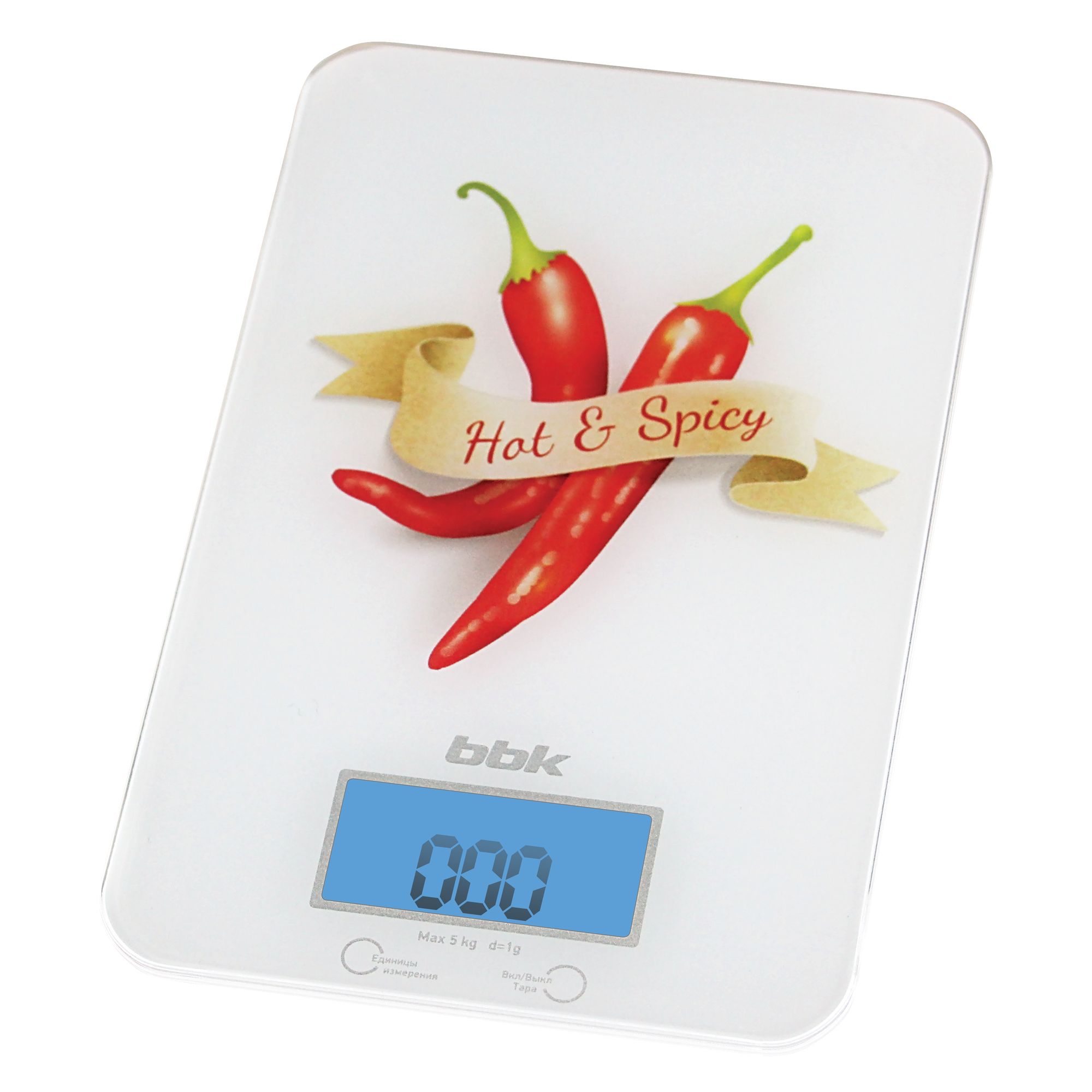 Кухонные весы BBK KS106G до 5 кг, белый/красный
