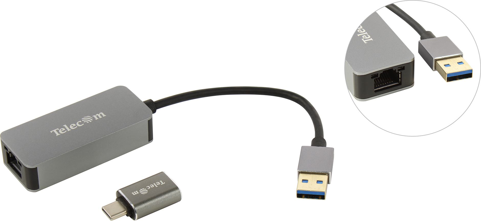 Сетевая карта Telecom TU325M, 2.5 Гбит/с, USB 3.1 Type-A/Type-C
