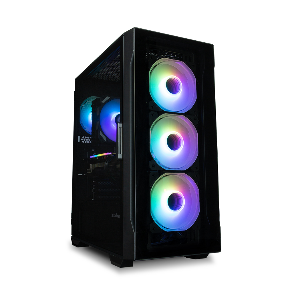 Корпус Zalman I3 NEO TG, ATX, Midi-Tower, 2xUSB 3.0, RGB подсветка, черный, без БП (I3 NEO TG Black)