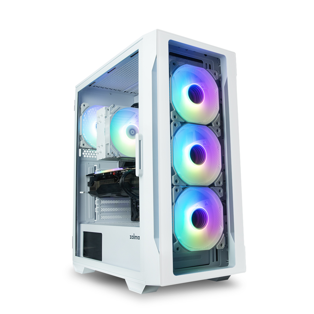 Корпус Zalman I3 NEO TG, ATX, Midi-Tower, 2xUSB 3.0, RGB подсветка, белый, без БП (I3 NEO TG White)