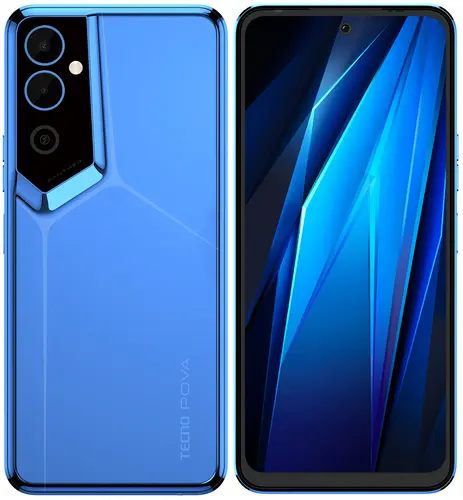 Смартфон Tecno POVA Neo 2, 6.82" 720x1640 IPS, MediaTek Helio G85, 4Gb RAM, 64Gb, 3G/4G, NFC, Wi-Fi, BT, 2xCam, 2-Sim, 7000 мА⋅ч, USB Type-C, Android 12, синий б/у, потертости по корпусу, незначительные царапины на экране и задней крышке, полный комплект