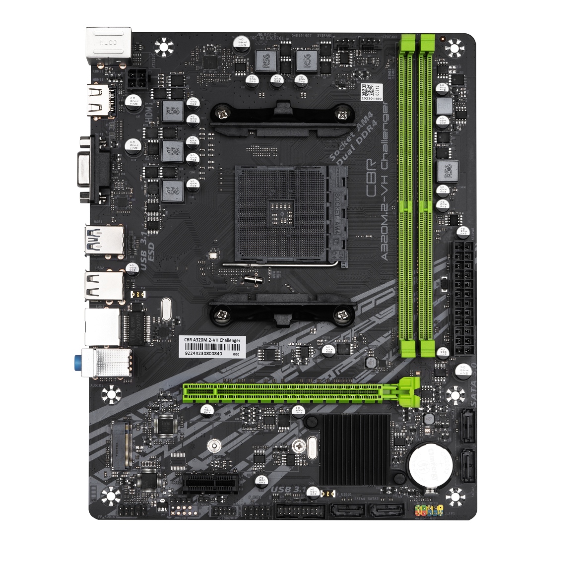 

Материнская плата CBR A320M.2-VH Challenger, SocketAM4, AMD A320, 2xDDR4, PCI-Ex16, 4SATA3, 7.1-ch, GLAN, 2 USB 3.0, 2 USB 3.1, VGA, HDMI, mATX, Bulk, A320M.2-VH Challenger