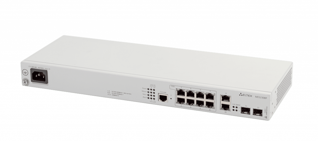 

Коммутатор Eltex MES2308P_DC, управляемый, кол-во портов: 8x1 Гбит/с, кол-во SFP/uplink: combo RJ-45/SFP 4x1 Гбит/с, установка в стойку, PoE: 8x30 Вт (макс. 240 Вт), MES2308P_DC