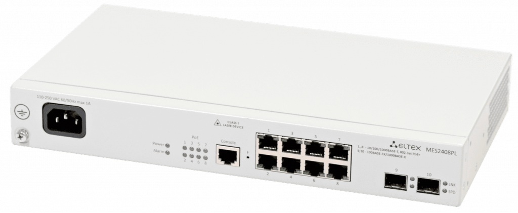 Коммутатор Eltex MES2408PL, 8x1 Гбит/с, SFP/uplink: SFPx2