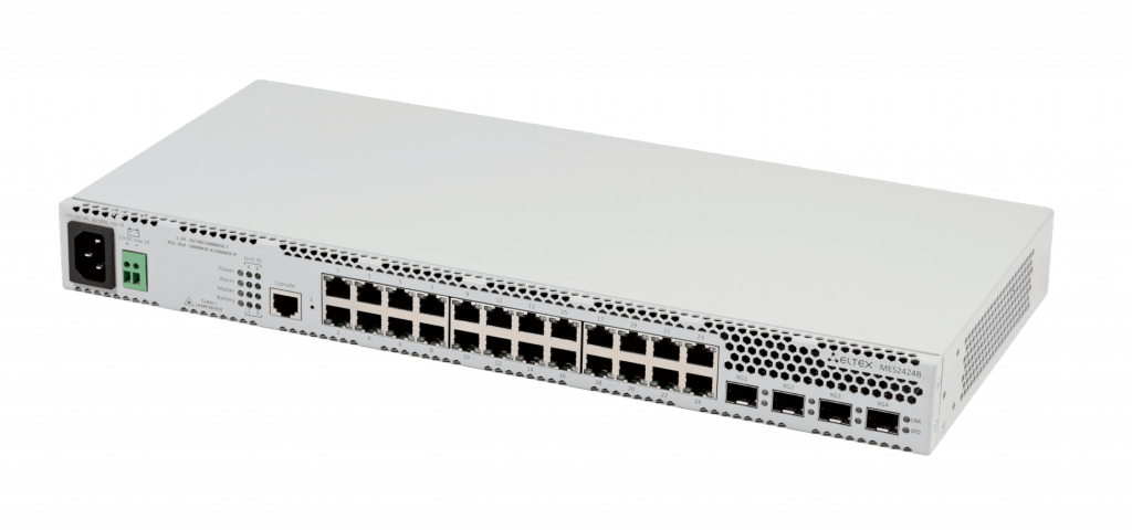 Коммутатор Eltex MES2424B, 24x1 Гбит/с, SFP/uplink: SFP+x4