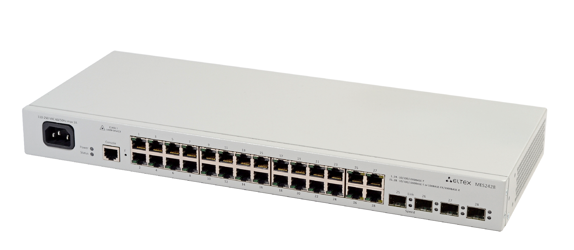 

Коммутатор Eltex MES2428_DC, управляемый, кол-во портов: 24x1 Гбит/с, кол-во SFP/uplink: combo RJ-45/SFP 4x1 Гбит/с, установка в стойку, MES2428_DC