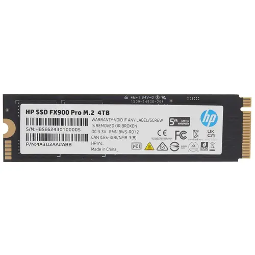 

Твердотельный накопитель (SSD) HP 4Tb FX900 Pro, 2280, PCIe 4.0 x4, NVMe (4A3U2AA) Retail