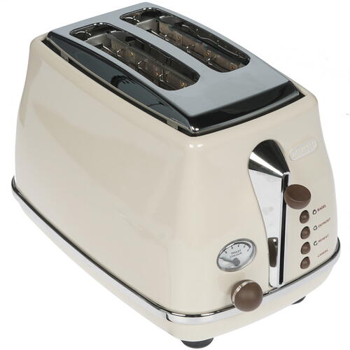 

Тостер DeLonghi CTOV 2103.BG Icona Vintage 900 Вт, подогрев, размораживание, бежевый (CTOV2103.BG), CTOV 2103.BG Icona Vintage