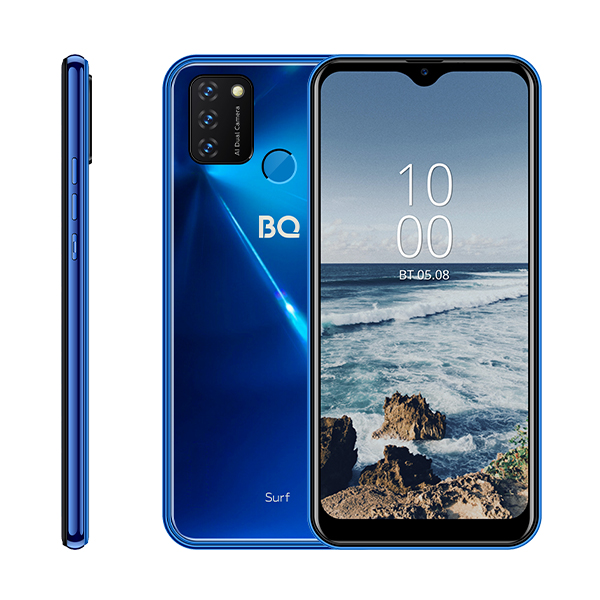 Смартфон BQ 6631G Surf, 6.53" 720x1560 IPS, Unisoc SC7731E, 2Gb RAM, 16Gb, 3G, Wi-Fi, BT, 2xCam, 2-Sim, 3000 мА⋅ч, Micro-USB, Android 10 Go, синий б/у, незначительные следы эксплуатации, полный комплект