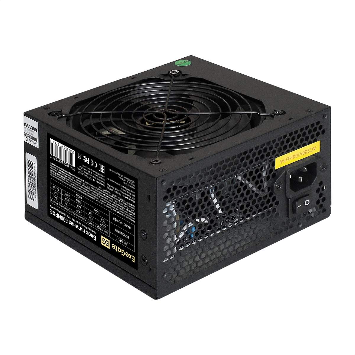 

Блок питания 800 Вт ATX Exegate 800NPX, 120 мм, Retail (EX292181RUS-PC), Черный, 800NPX