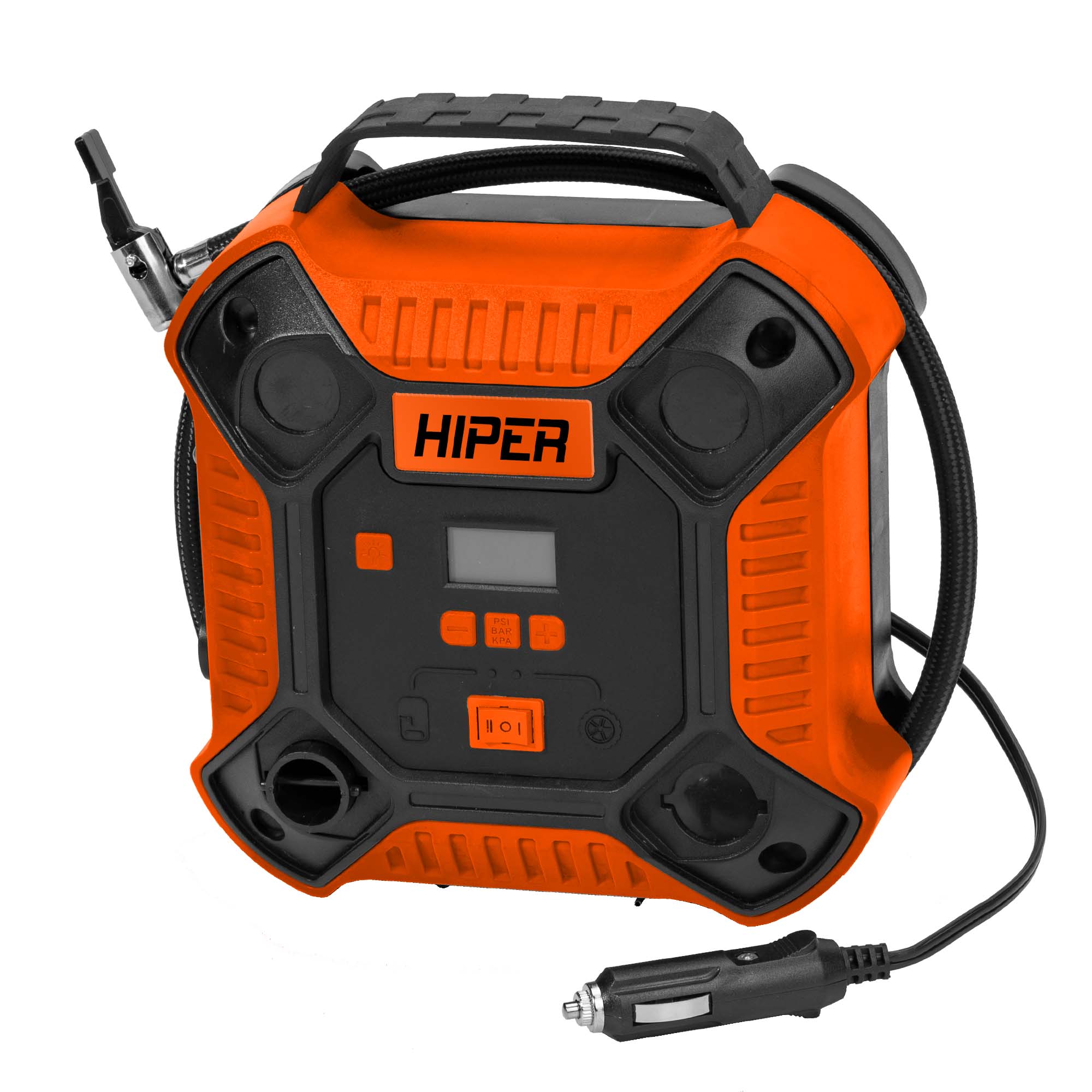 Компрессор автомобильный HIPER JY2P160-12, 100 Вт, 11 атм, в гнездо прикуривателя, оранжевый (H-AC12-07)