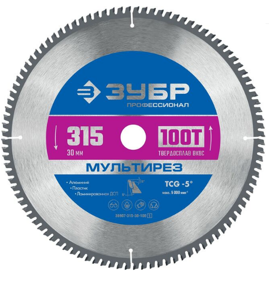 

Пильный диск ЗУБР Мультирез, ⌀315 мм x 30 мм алюминий и пластик, 100T, 1 шт. (36907-315-30-100_z01)