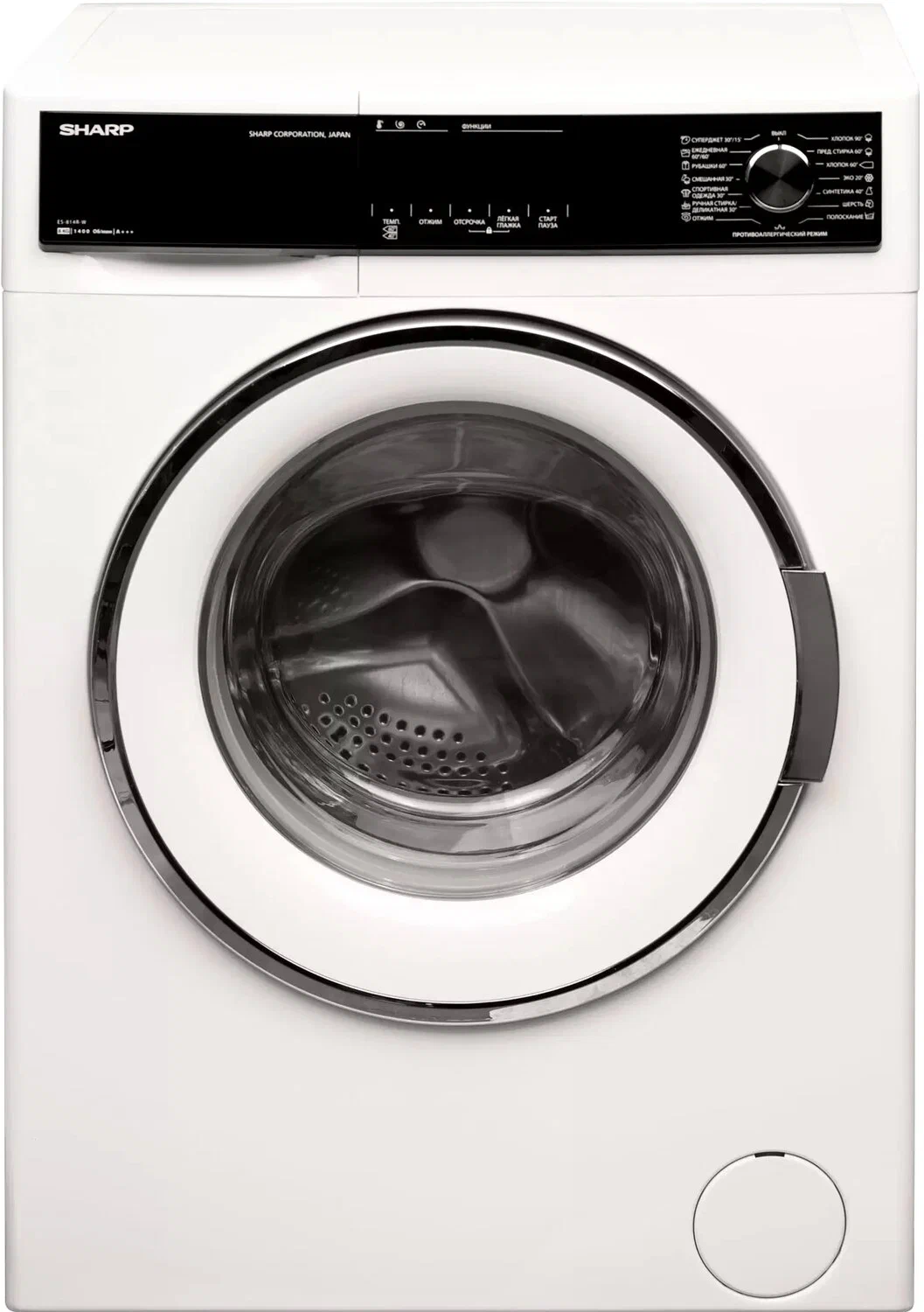 

Стиральная машина Sharp ES814RW, 8 кг, 1400 об/мин, белый/черный (ES814RW), ES814RW