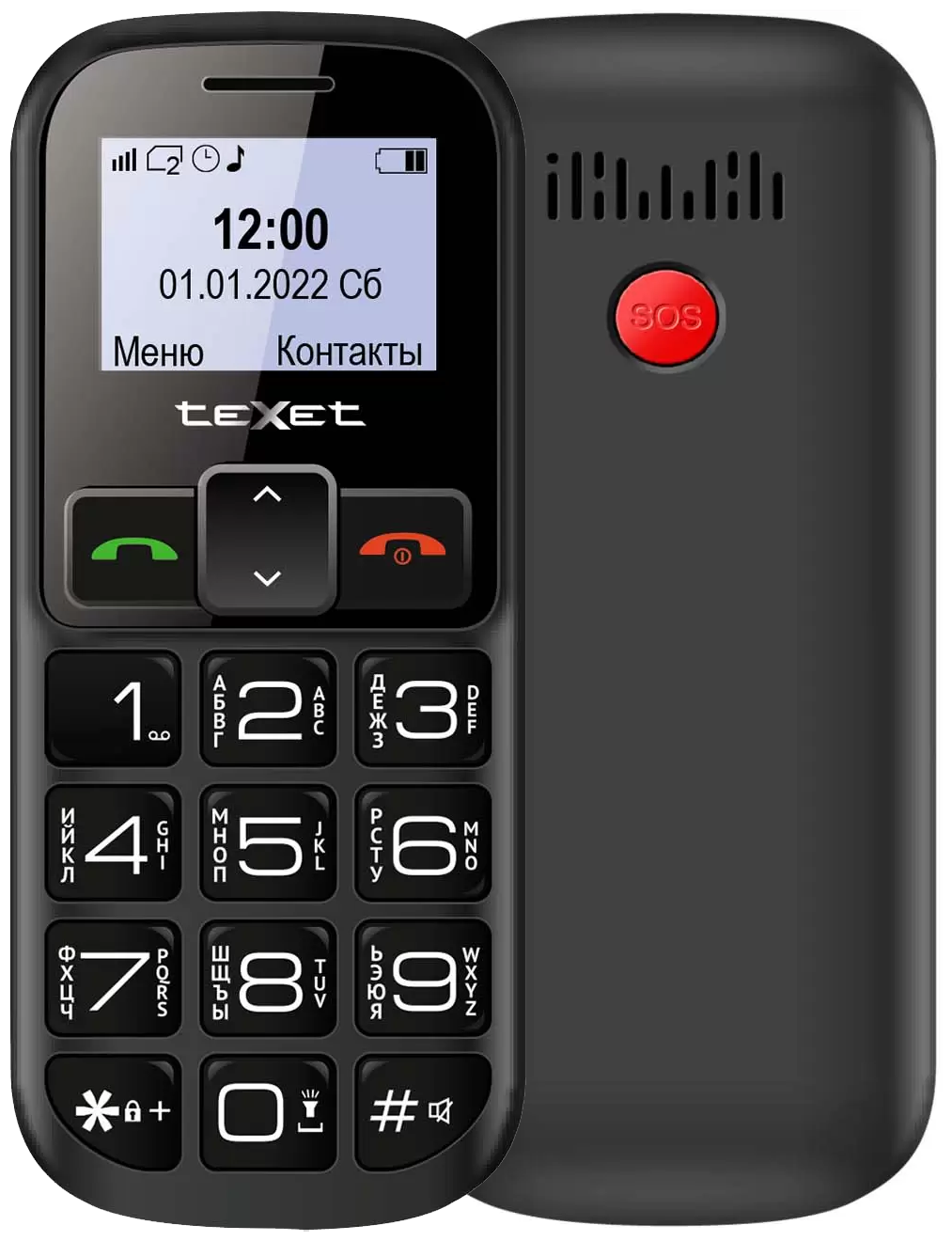 Мобильный телефон teXet TM-B322 черный/красный