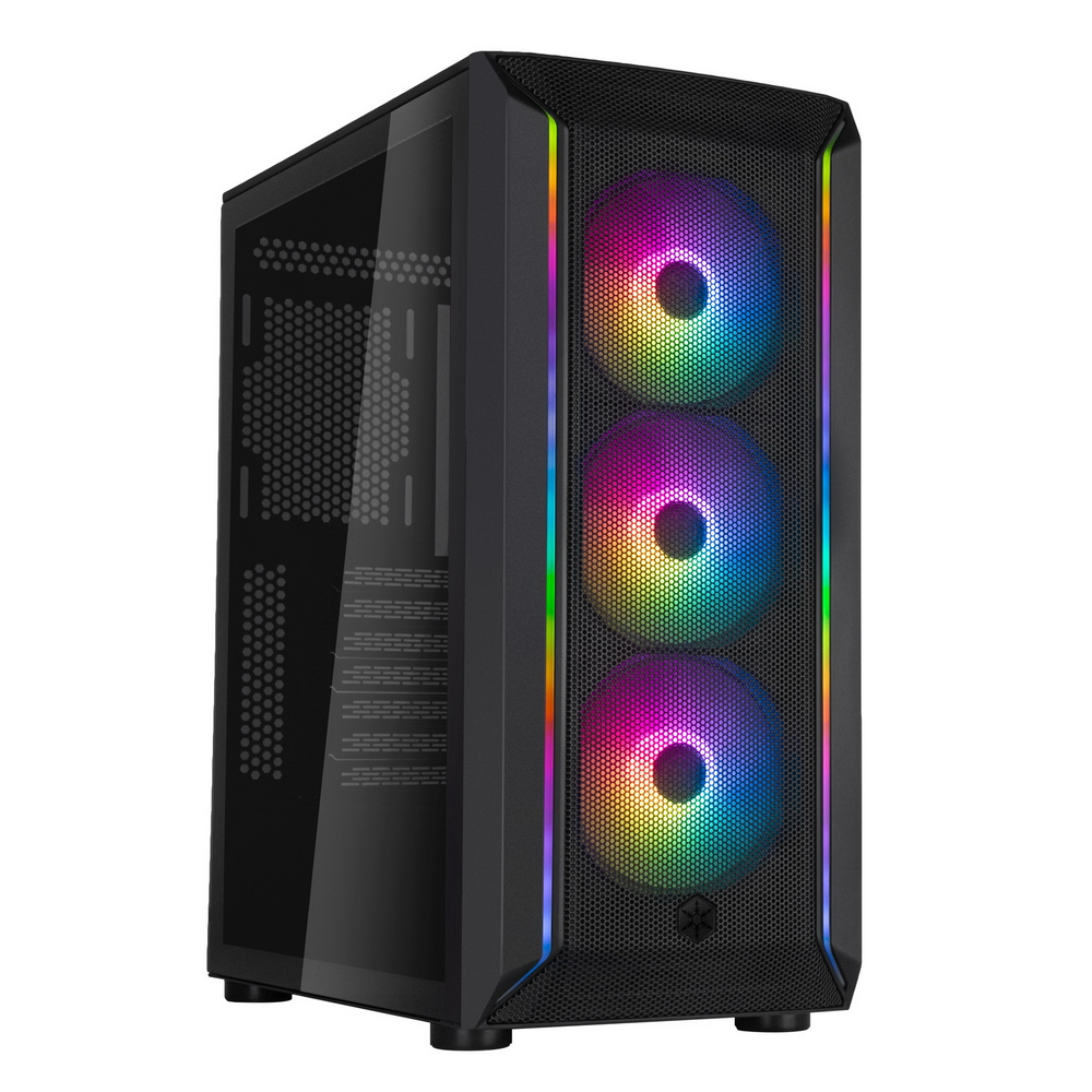 Корпус SilverStone FARA 511Z, ATX, Midi-Tower, 2xUSB 3.0, RGB подсветка, черный, без БП (G41FA511ZBG0020)