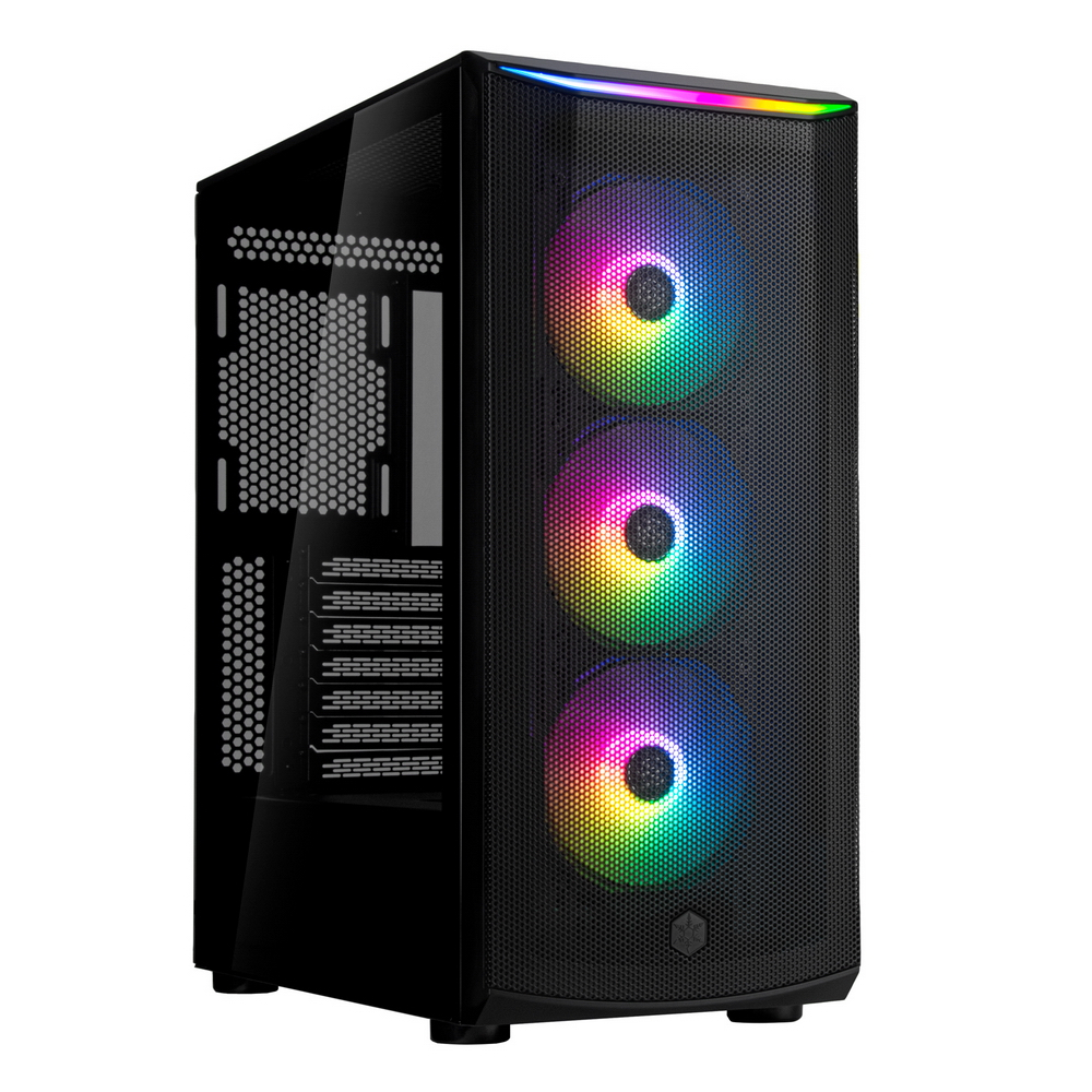 Корпус SilverStone FARA 512Z, ATX, Midi-Tower, 2xUSB 3.0, RGB подсветка, черный, без БП (G41FA512ZBG0020)