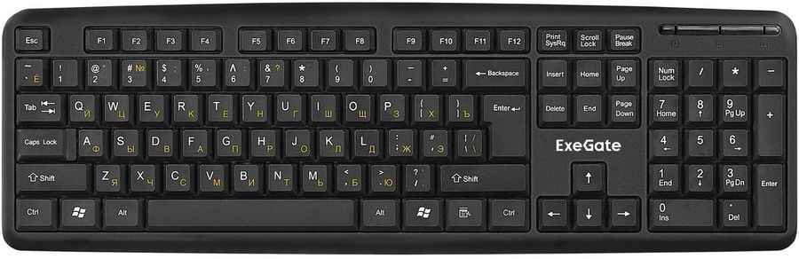 

Клавиатура проводная Exegate LY-331S, мембранная, USB, черный (EX293971RUS), LY-331S