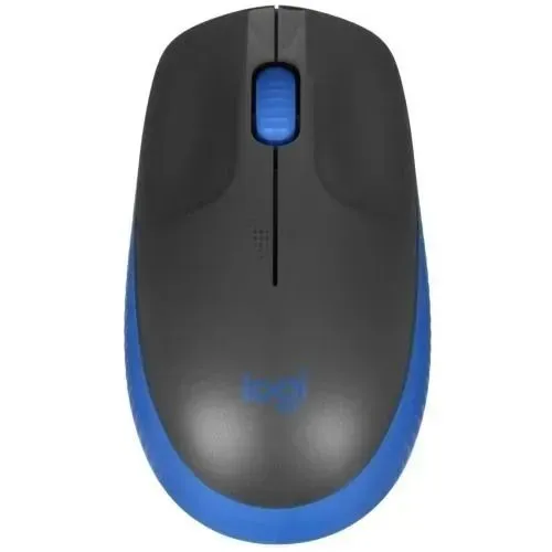 Мышь беспроводная Logitech M190, 1000dpi, оптическая светодиодная, USB/Радиоканал, черный/синий (910-005925)