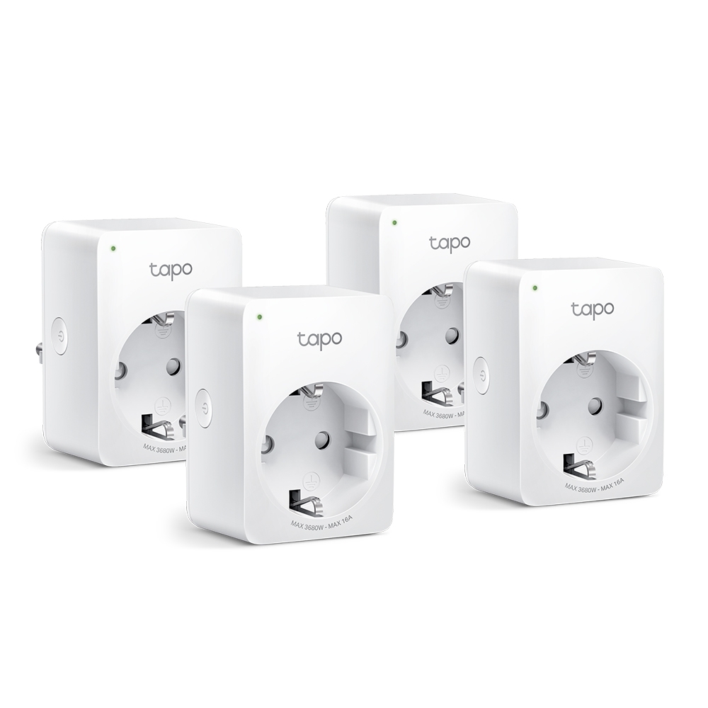 Умная розетка TP-Link Tapo P110, 3.68 кВт, 16А, WiFi, белый, 4 шт. (Tapo P110 (4-pack))