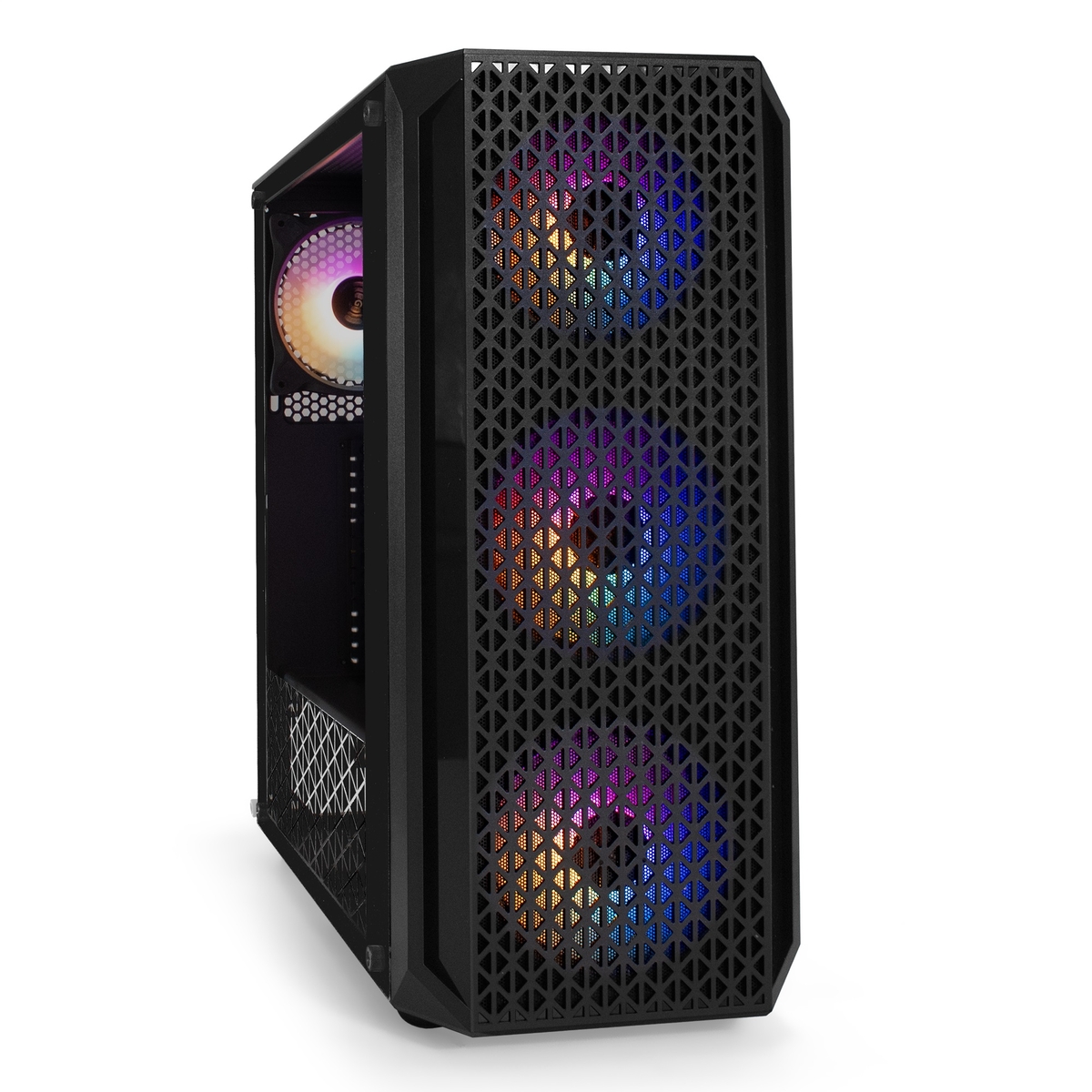 Корпус ExeGate Mistery X4, ATX, Midi-Tower, USB 3.2, RGB подсветка, черный, без БП (EX294391RUS)